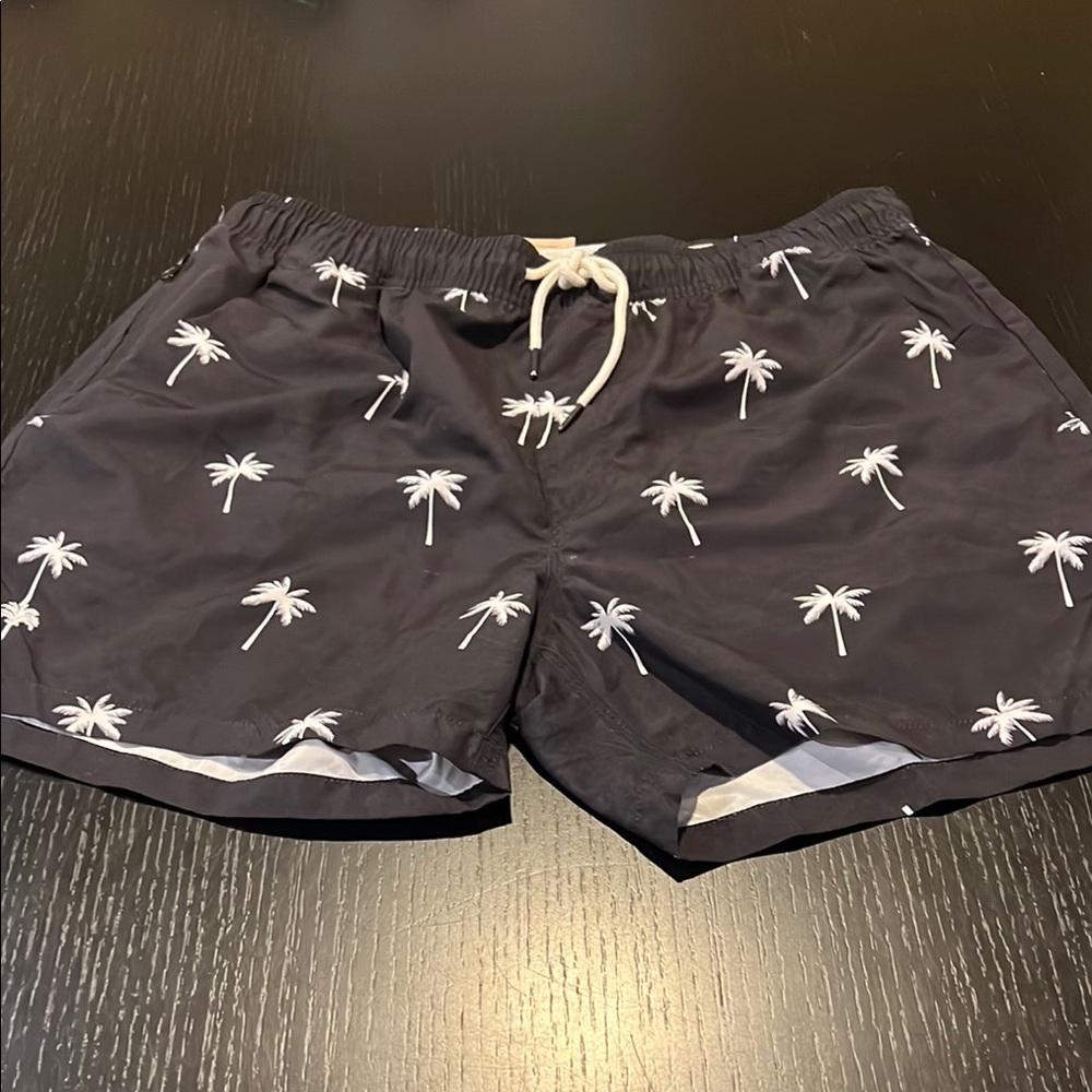 OAS Black Palm Tree Swim Shorts Size XXL